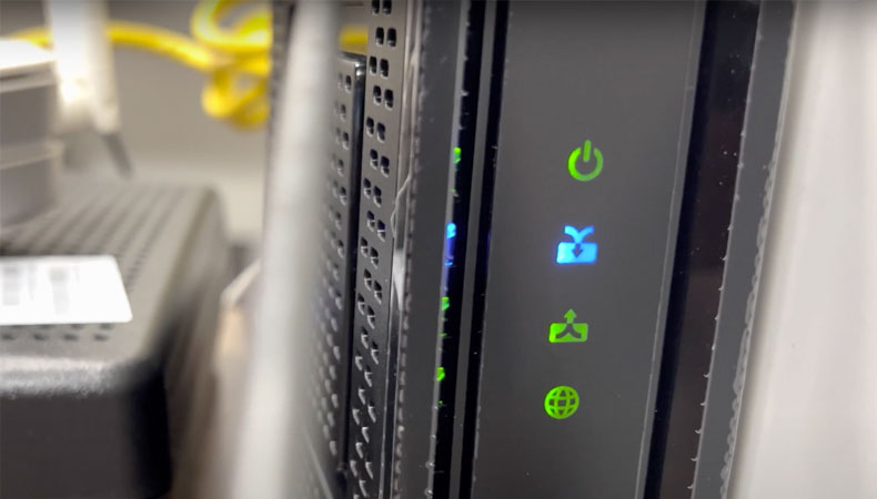Last Mile last mile division. This cable modem was installed at a customer's premise by a National OnDemand cable technician in our last mile division.