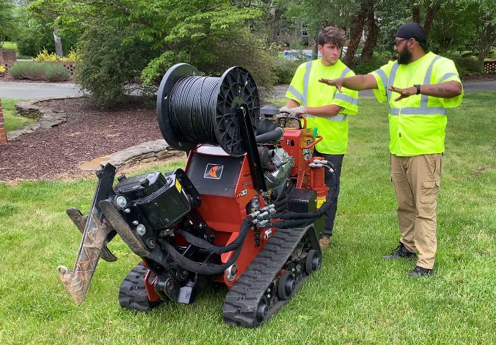 How Your Location Decides Your Internet Speed Results Last Mile Division preparing to bury coaxial cable, granting internet access in a residential neighborhood